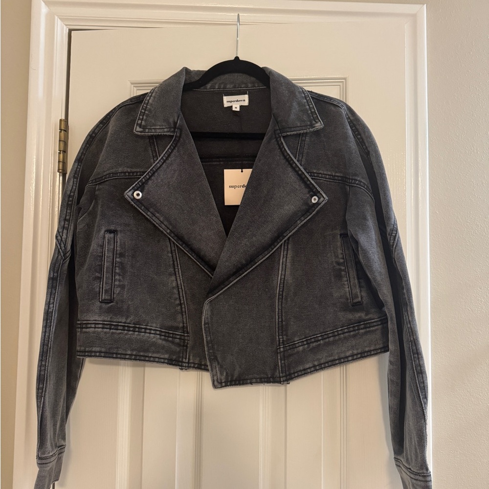 Superdown Washed Black Denim Jacket - image 1